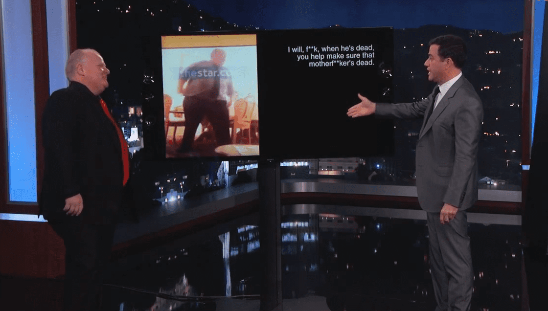 Il Sindaco di Toronto Rob Ford da Jimmy Kimmel