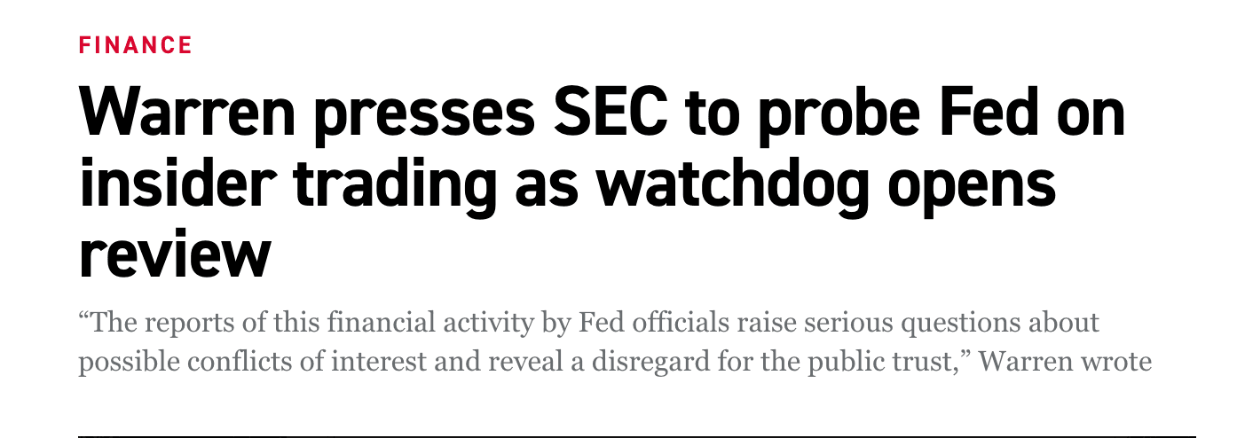 Titolo di insider trading della Fed